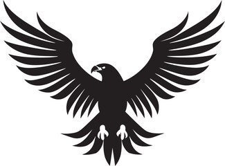 Obraz premium Majestic Predator Silhouette Black Vector Eagle Noble Hunter Emblem Eagle Design