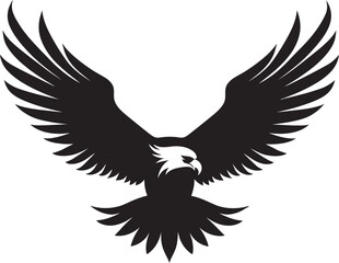 Fierce Avian Majesty Black Eagle Vector Regal Flight Profile Vector Eagle Icon