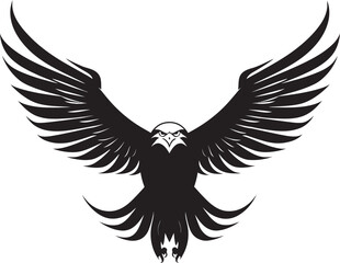 Noble Hunter Emblem Eagle Design Fierce Avian Majesty Black Eagle Vector