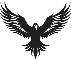 Noble Raptor Emblem Black Vector Design Fierce Avian Sovereignty Eagle Icon