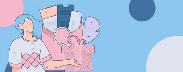 Festive Shopping E-Commerce Online Shopping People Flat Vector Concept Operation Hand Drawn Illustration
