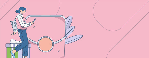 Festive Shopping E-Commerce Online Shopping People Flat Vector Concept Operation Hand Drawn Illustration
