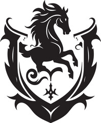 Ancient Monarchic Symbol Black Vector Icon Stately Heraldic Profile Vector Emblem