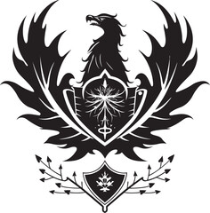 Fototapeta premium Stately Vector Heraldic Profile Black Emblem Dignified Insignia Emblem Vector Icon
