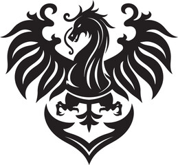 Enigmatic Symbol Black Icon Monarchic Insignia Vector Emblem