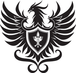 Royal Shield Black Design Knightly Insignia Vector Icon