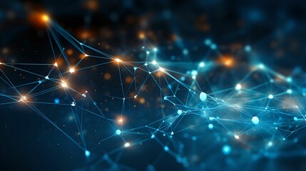 Glowing Digital Web of Information, glowing web, interconnected lines, futuristic information network, dynamic perspectives