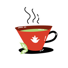 Cute Yoga Vector Warm Tea