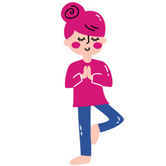 Cute Yoga Vector Yoga Pose