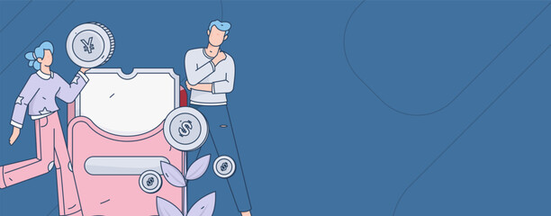 Festive Shopping E-Commerce Online Shopping People Flat Vector Concept Operation Hand Drawn Illustration
