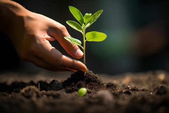 Planting Green Finance Concept, responsible investment, money tree sapling, financial growth