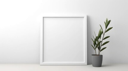 Blank Canvas: Elevate your presentation with an empty photo frame isolated on a white background.
