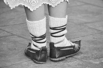 sandals traditional folk costumes romania