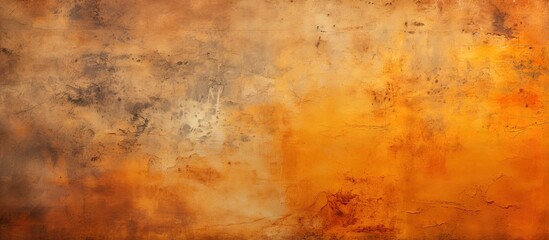 Closeup shot of textured orange grunge wall plaster background