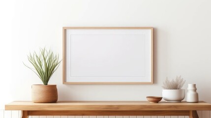 Blank Canvas: Elevate your presentation with an empty photo frame isolated on a white background.