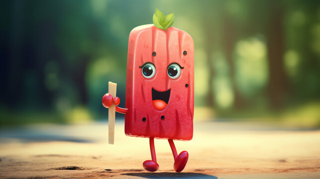 Cute Cartoon Popsicle Character