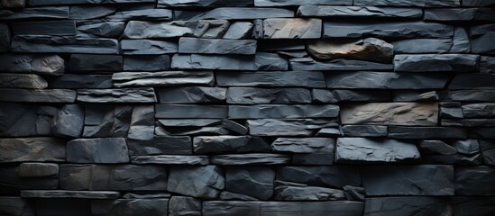 Background or texture of slate stone wall