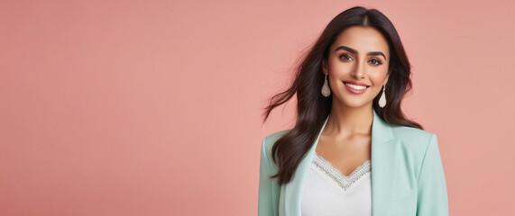 Beautiful Moroccan good woman nice fashion half body eye contact