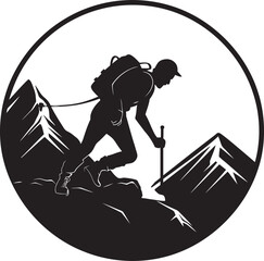 Elevated Ascent Vector Design Outdoor Enthusiast Black Icon