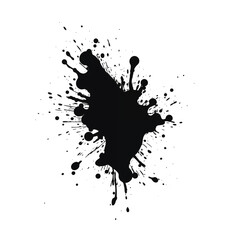 Black abstract figure. Ink spots, cut out - stock png.	