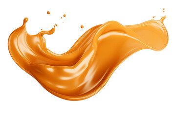 Caramel splash, cut out - stock png.	