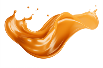 Caramel splash, cut out - stock png.	