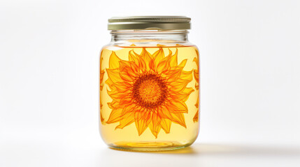 Sunflower oil, flower in Jar - Powered by Adobe