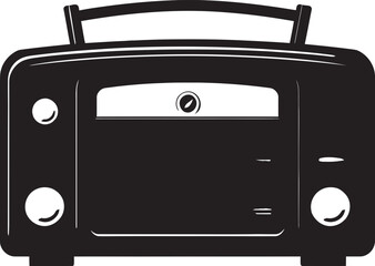 Yesteryears Wireless Black Icon Old Fashioned Radio Charm Vector Black Design