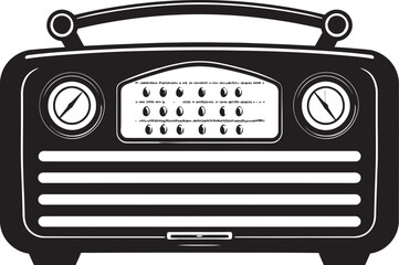 Heritage Audio Device Vector Black Design Classic Radio Receiver Black Vector Icon