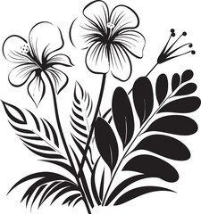 Tropical Delight Vector Design Island Flora Charm Black Icon