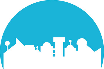 Obraz premium Silhouette Skyscraper Illustration 