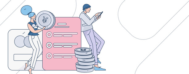 Festive Shopping E-Commerce Online Shopping People Flat Vector Concept Operation Hand Drawn Illustration
