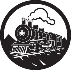 Classic Train Tracks Black Vector Icon Retro Railway Journey Vector Design
