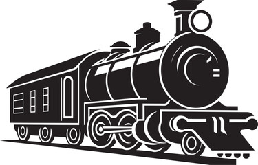 Old World Train Routes Vector Design Classic Train Tracks Black Vector Icon