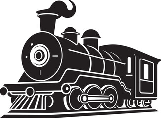 Black Vector Vintage Rails Icon Timeless Train Adventure Vector Design