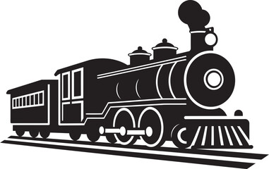 Historic Travel Lines Vector Black Design Black Vector Vintage Rails Icon © BABBAN