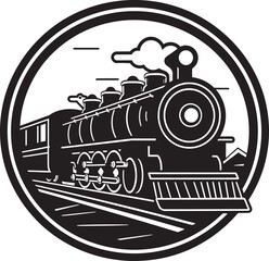Traditional Railroads Vector Design Iconic Train Passage Black Icon