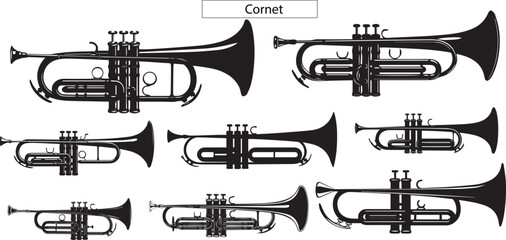 Set of Cornet isolated on white background © Muhammad
