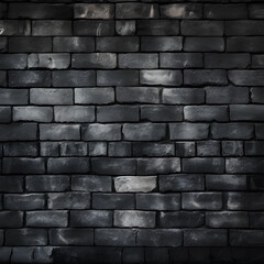 black brick wall background  ai generative
