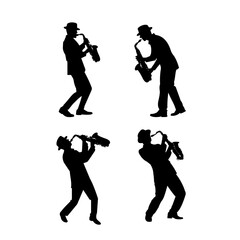 jazz performer saxophonist vector illustration - 686599566