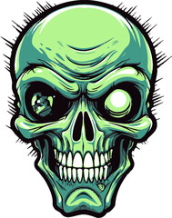 Sinister Sweetness Zombie Skull Candy Creepy Delight Vector Design Icon