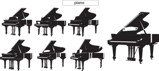 piano icon set 