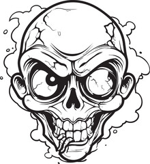 Obraz premium Eerie Delights Zombie Skull Vector Chilling Confectionery Vector Design