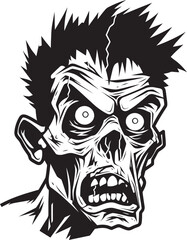 Unhinged Zombie Vector Symbol Design Zombies Outrage Crazy Skull Icon