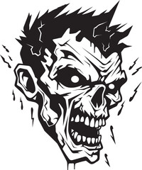 Zombies Frantic Image Crazy Skull Zombies Chaos Crazy Skull Vector