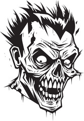 Fototapeta premium Zombies Unruly Vision Vector Design Zombies Deranged Emblem Crazy Skull