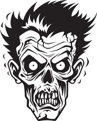 Obraz premium Zombies Unraveled Theme Crazy Skull Zombies Rebellion Vector Design