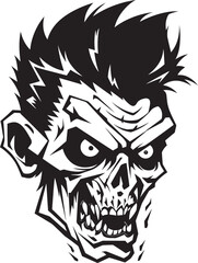 Zombies Frenzy Crazy Skull Design Zombies Tumultuous Symbol Vector Design