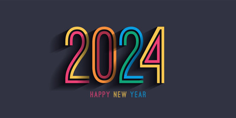 Colourful abstract Happy New Year banner design