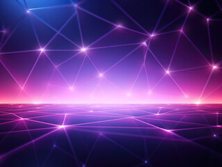 Abstract technology geometric background with connected fractal design.